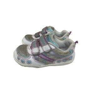 Stride Rite Florence Toddler Sneaker Shoes White & Silver Size 7